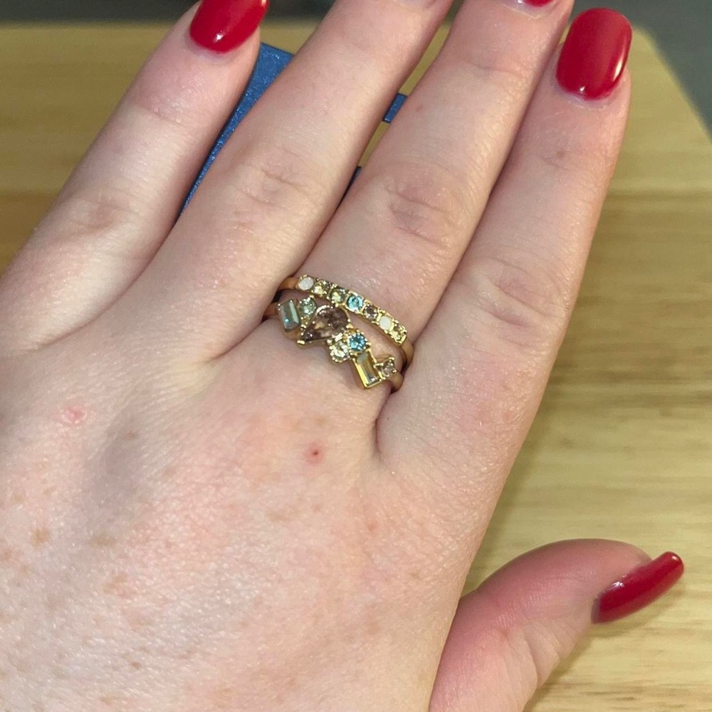 🌻 3 for $15! 🌻 I Am Brand Swarovski Crystal Pink and Blue Ring Set- Size XL